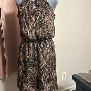 Maurices Brown Snake Print Mini Dress